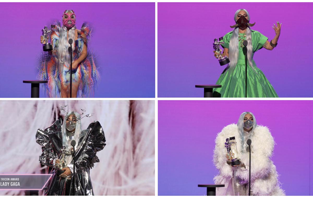 Lady Gaga MTV VMA | Lady Gaga nošenje mask jemlje resno in k temu je znova pozvala tudi vse svoje oboževalce. | Foto Reuters