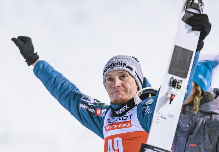Anže Lanišek je v skupnem seštevku na drugem mestu, potem ko je v Wisli osvojil drugo, v Ruki pa tretje mesto. | Foto: Sportida