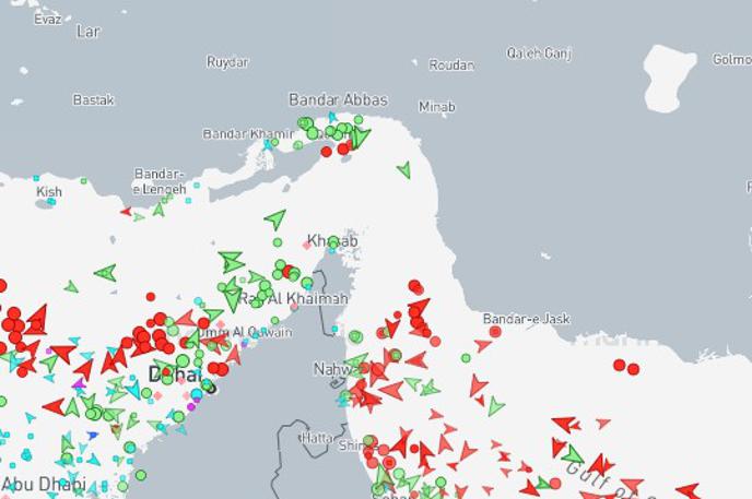 Hormuška ožina, promet | Stanje v Hormuški ožini | Foto Marine Vessel Traffic