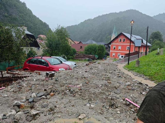 Posledica današnjega močnega deževja v Črni na Koroškem | Foto: Meteoinfo Facebook / Andrej Polanšek