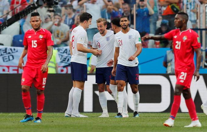 Angleži so z zmago nad Panamo s 6:1 poskrbeli za največje število doseženih zadetkov na eni tekmi na SP 2018. | Foto: Reuters