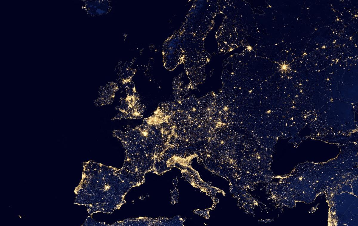 Evropa, Evropa ponoči, Evropa iz vesolja | O škodi poročil ni.  | Foto Pixabay