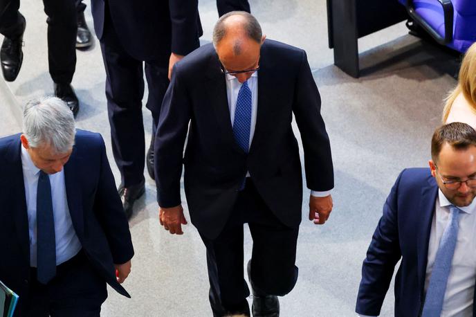 merz | Nemški bundestag vodje krščanskih demokratov (CDU) Friedricha Merza kljub pričakovanjem danes ni potrdil za novega kanclerja. | Foto Reuters