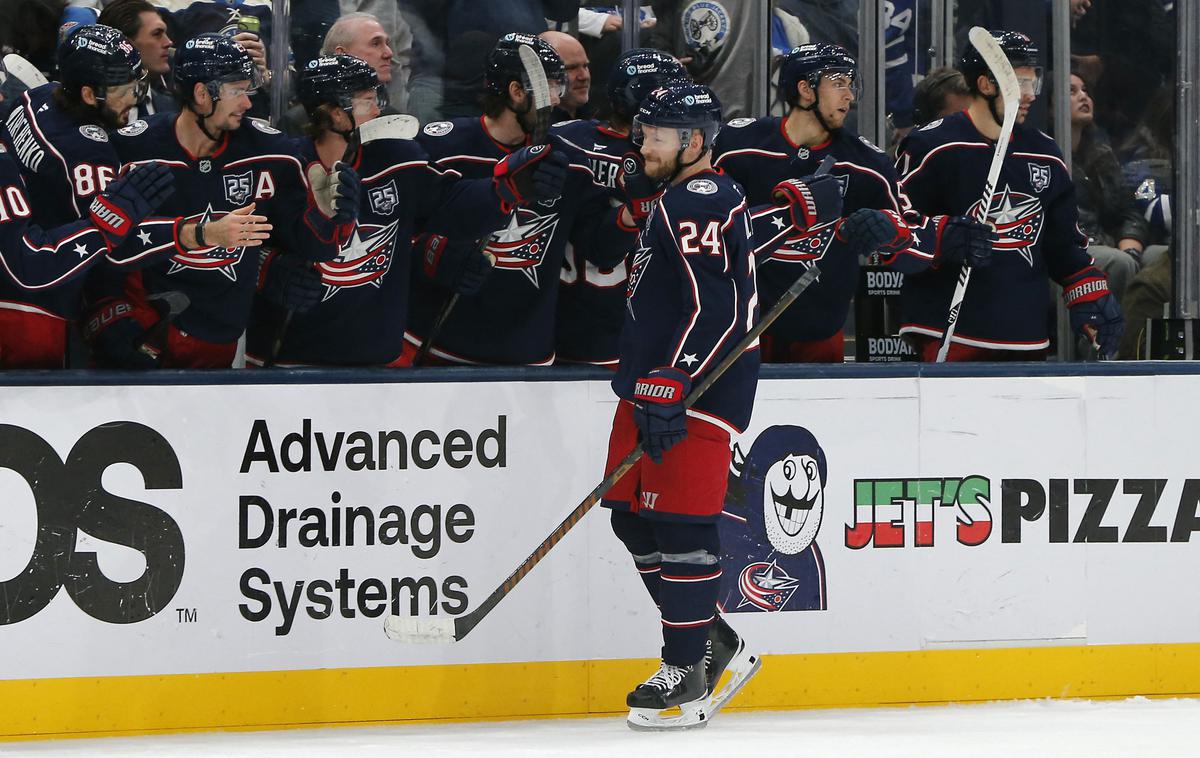 Mathieu Olivier Columbus | Na seznam strelcev se je pri Columbusu vpisal tudi Mathieu Olivier. S štirimi točkami, za gol in tri podaje, je postavil svoj osebni rekord za Blue Jackets. | Foto Reuters