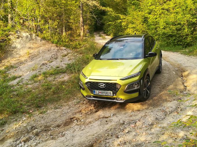 Čeprav je kona po videzu bolj razvajeni SUV, lahko zapelje na grdo razdrapano podlago in z zaporo razdelilnika pogona premaguje več kot 70-odstotne strmine. | Foto: Aleš Črnivec