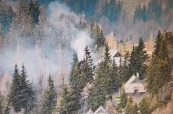 Požar na Veliki planini, dim viden iz doline