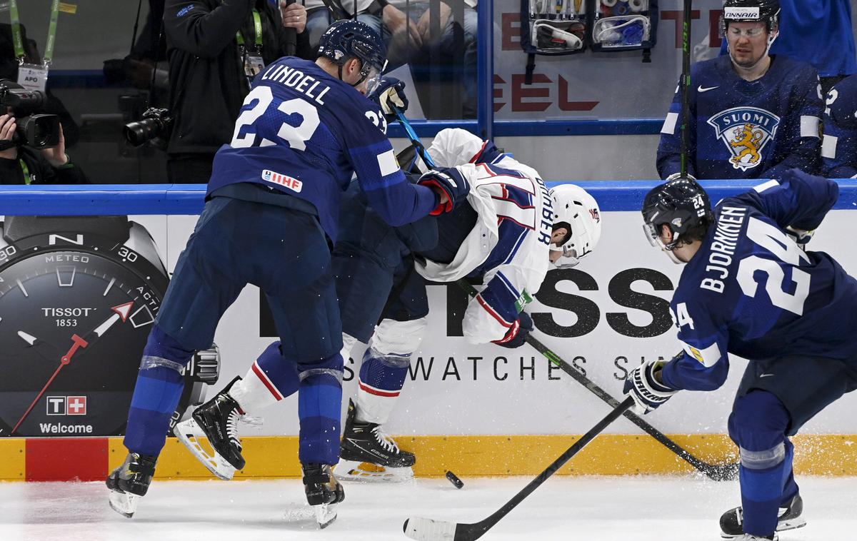 IIHF SP 2022: Finska - ZDA | Finci so si priborili finale. V polfinalu so s 4:3 premagali Američane. | Foto Reuters