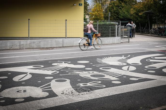 Zebre v Ljubljani | V vseh primerih drugačnih prehodov v Ljubljani gre za dodatne ureditve na cesti, ki prispevajo k opozarjanju voznikov na nižje hitrosti in ne vplivajo na promet.  | Foto Ana Kovač