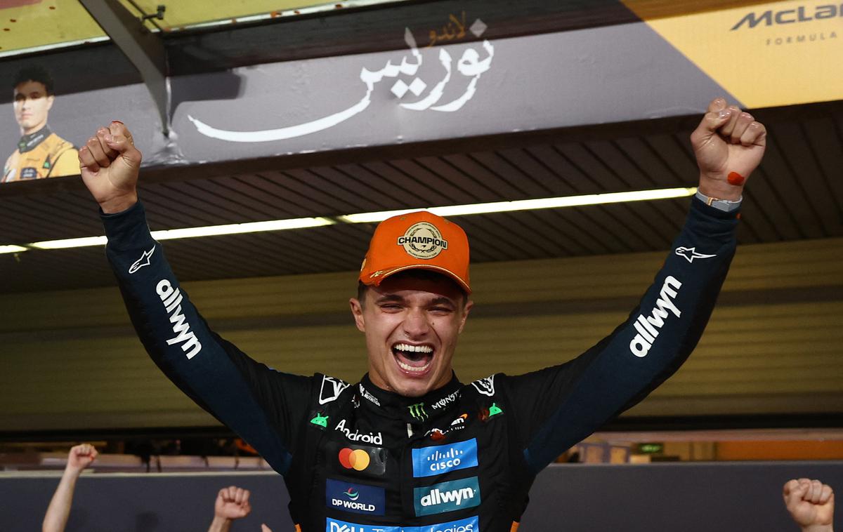 Abu Dabi Lando Norris svetovni prvak | Lando Norris si je po prvem naslovu svetovnega prvaka dal duška. Zabava je trajala do šestih zjutraj. | Foto Reuters
