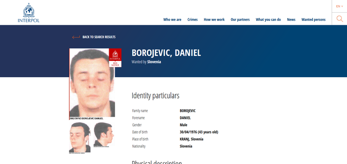Borojević Danijel | Foto: Interpol