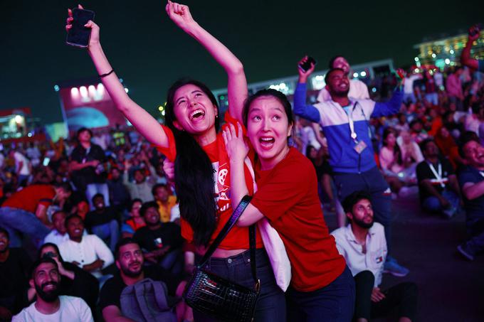Slavje korejskih navijačic v navijaškem središču v Dohi | Foto: AP / Guliverimage