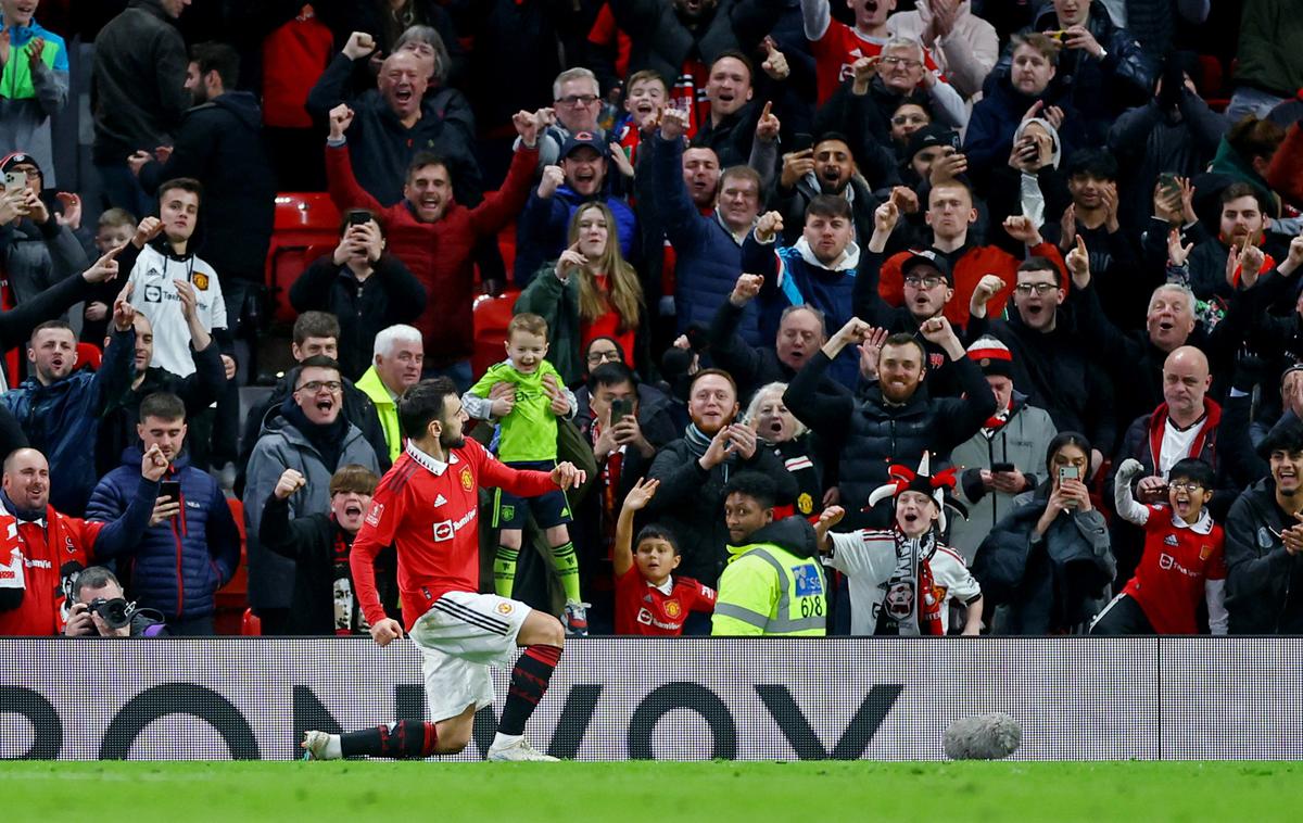 Manchester United | Bruno Fernandes je za Manchester United dosegel dva gola. | Foto Reuters