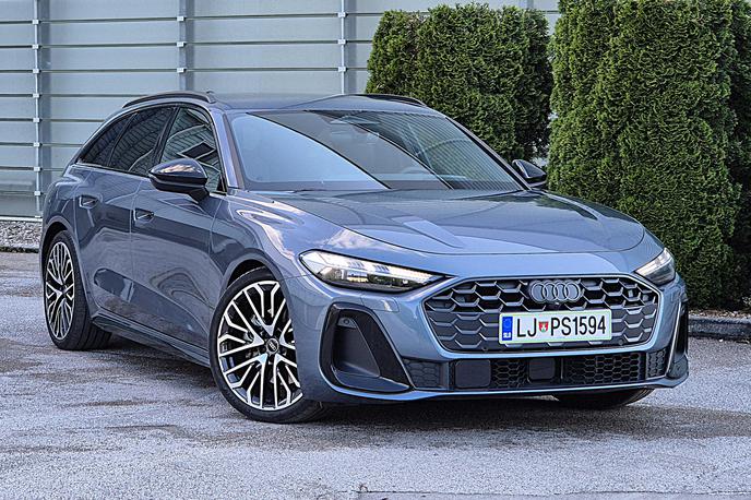 Audi A5 | Audi A5 avant povezuje prefinjeno eleganco z značilnim Audijevim športnim oblikovanjem. Dnevne luči v sklopu žarometov LED matrix omogočajo osem različnih oblik osvetlitve. Imenitnež je postavljen na gume 245/35 R20. | Foto Aleš Črnivec