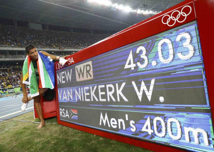 Wayde van Niekerk (Južnoafriška republika) - svetovni rekord na 400 metrov, 43,03. | Foto: Reuters