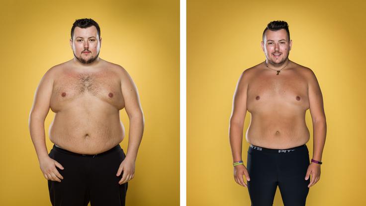 Rok pred vstopom v šov in v finalni oddaji.  V šovu je izgubil kar 35 kilogramov. | Foto: 