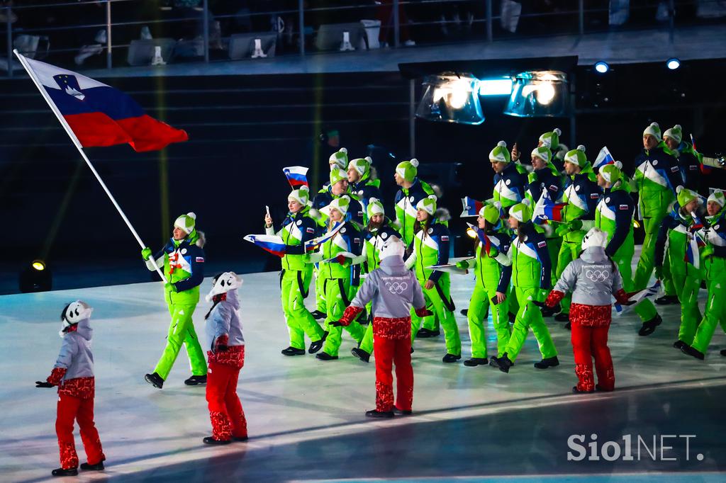 Otvoritvena slovesnost Pjongčang Slovenija Vesna Fabjan Mimohod