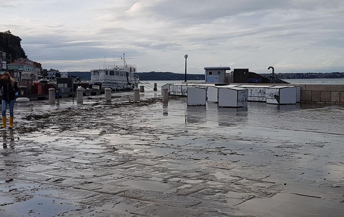 Piran poplave | Jutranja temperatura večine rek je med devet in 19 stopinj Celzija. Morje ob slovenski obali ima dobrih 24 stopinj Celzija. | Foto Alenka Suto Deu