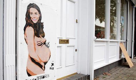 Londončane presenetil grafit gole nosečnice Kate Middleton (foto)