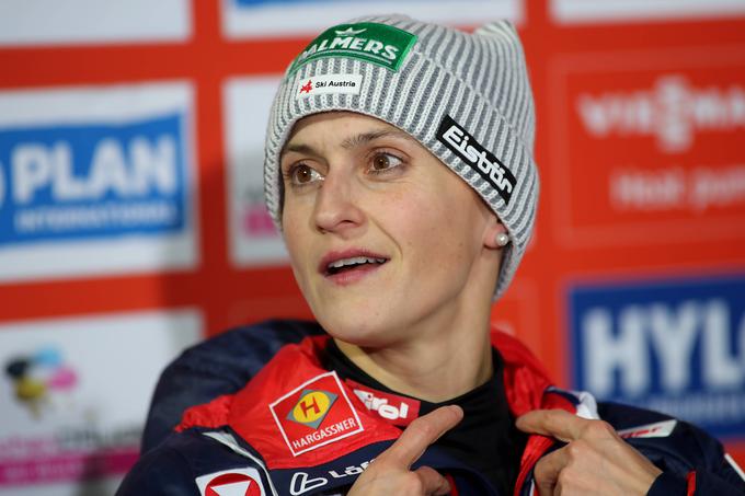 Eva Pinkelnig se veseli zmage. | Foto: Guliverimage