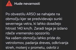 Severni del Slovenije prejel SI-Alarm, ministrstvo s pojasnilom