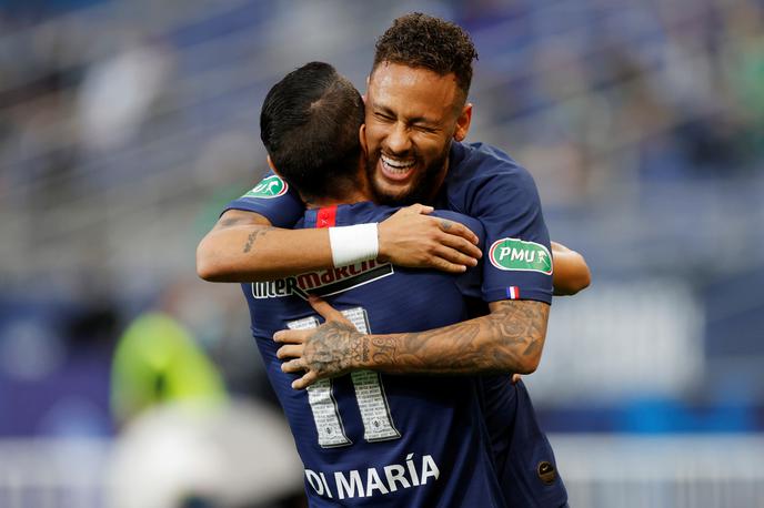 Neymar | Veselje Brazilca Neymarja po zadetku, ki je PSG prinesel novo lovoriko.  | Foto Reuters