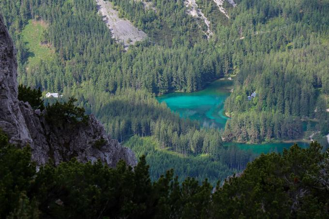 Po uri in 45 minutah vzpona pogled na jezero Grüner See | Foto: Matej Podgoršek