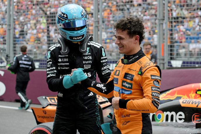 Melbourne George Russell Mercedes Lando Norris McLaren | George Russell že po prvih kvalifikacijah meni, da je sezona odločena v prid ekipe McLaren. | Foto Reuters