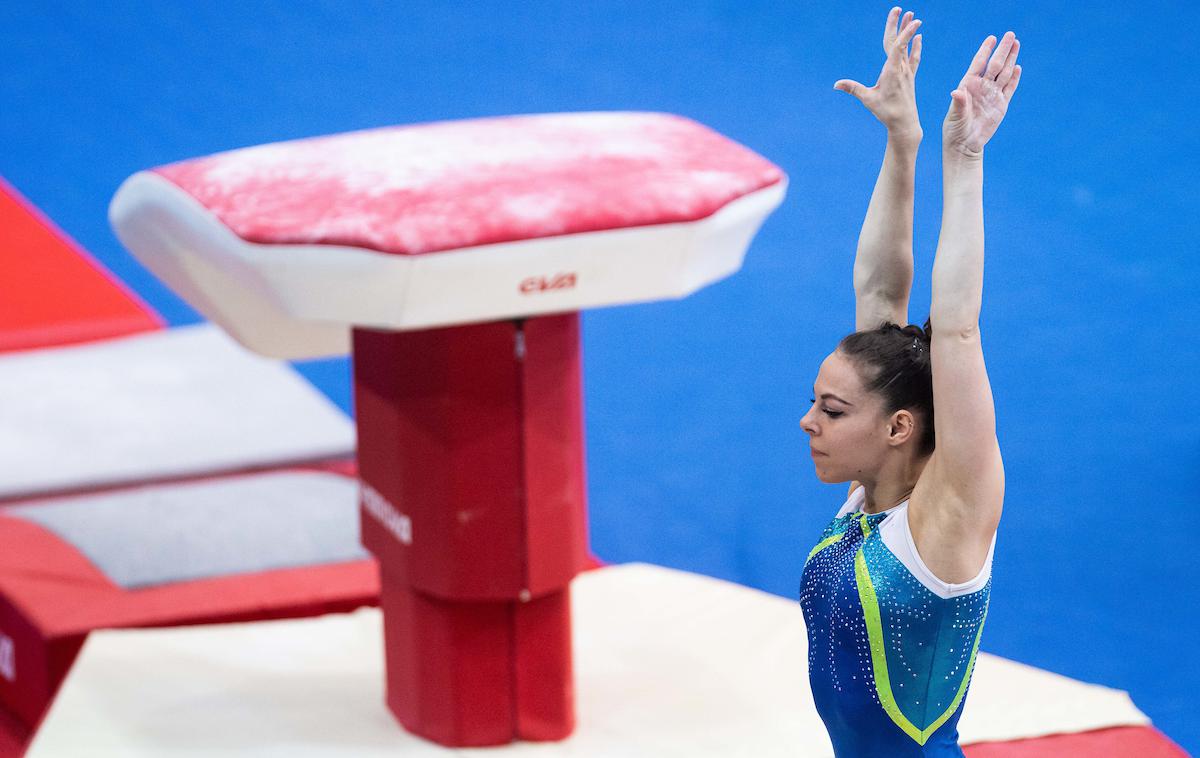 gimnastika, Koper, svetovni pokal, 1. dan, Tjaša Kysselef | Tjaša Kysselef je uspešno prestala kvalifikacije na preskoku. | Foto Sportida