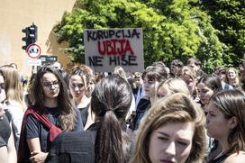 Protest študentov na Aškrčevi.