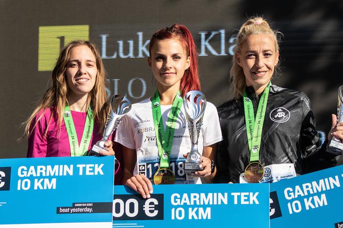 Mladinska evropska prvakinja na 5.000 metrov Klara Lukan je nova rekorderka 10-kilometrske razdalje na ljubljanskem maratonu. | Foto: Sportida