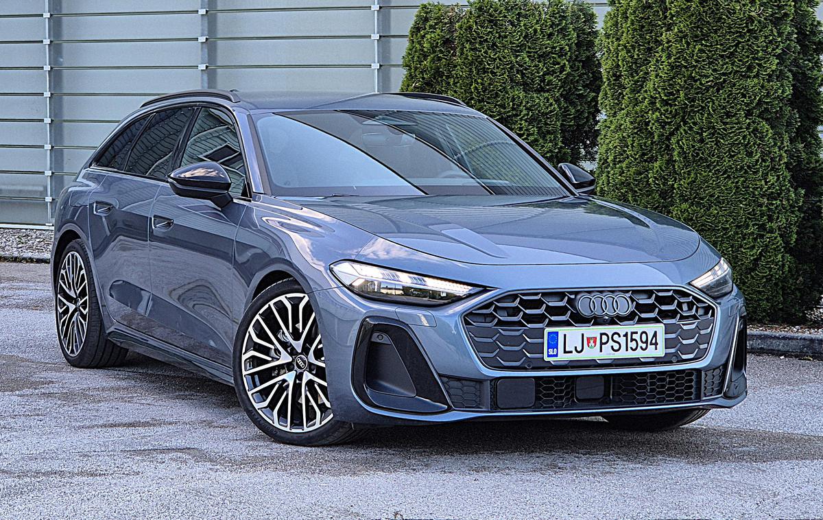 Audi A5 | Audi A5 avant povezuje prefinjeno eleganco z značilnim Audijevim športnim oblikovanjem. Dnevne luči v sklopu žarometov LED matrix omogočajo osem različnih oblik osvetlitve. Imenitnež je postavljen na gume 245/35 R20.   | Foto Aleš Črnivec