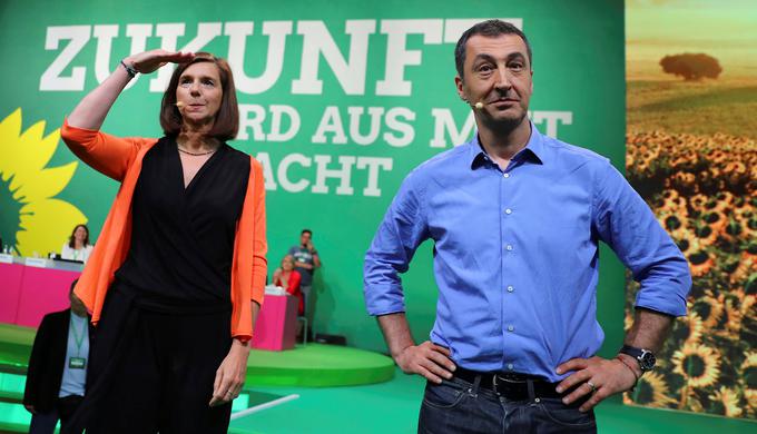 Katrin Göring-Eckardt in Cem Özdemir sta glavna kandidata nemških Zelenih. | Foto: Reuters