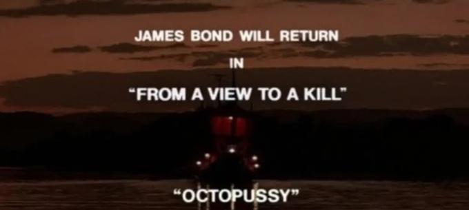 Odjavne špice filmov o Jamesu Bondu so včasih razkrivale naslov prihajajoče uspešnice. | Foto: 