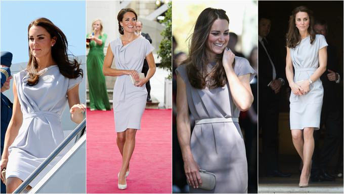 Z leve proti desni: Kate Middleton v obleki Roksande Ilinčić leta 2011, 2012, 2014 in pred nekaj dnevi. | Foto: Getty Images