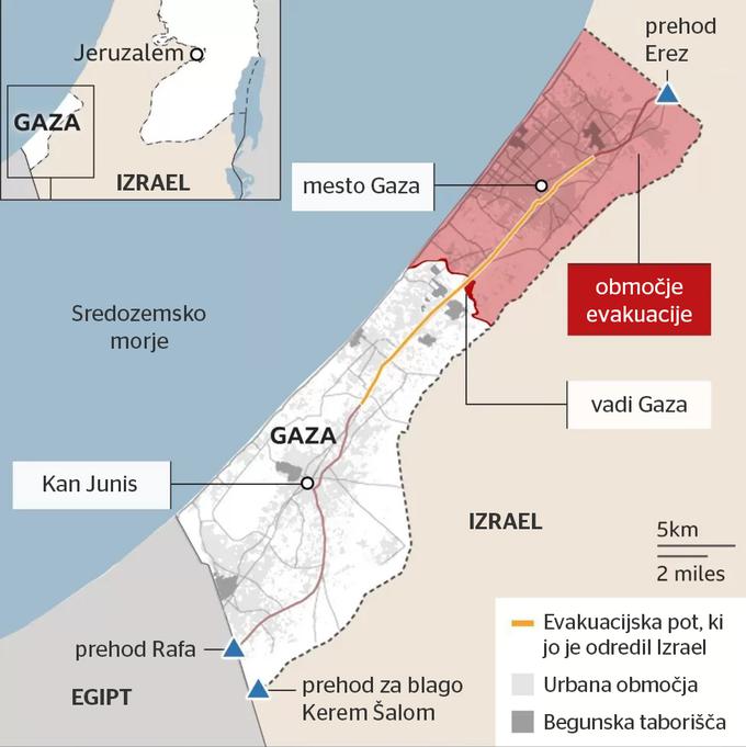 Zemljevid Gaza | Foto: BBC/Združeni narodi