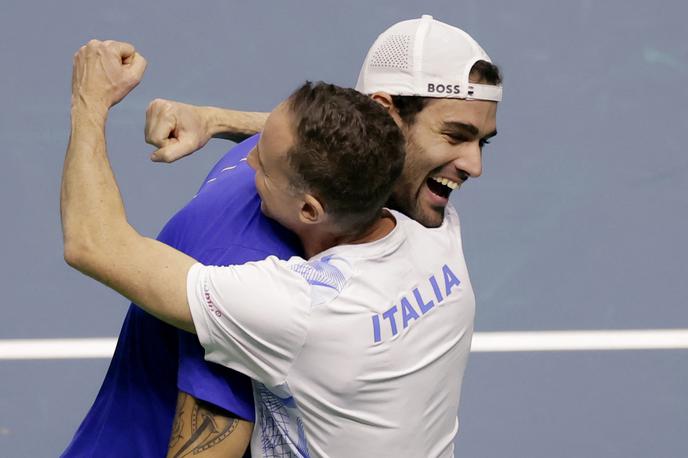 Davisov pokal, Matteo Berrettini | Matteo Berrettini je po treh nizih strl odpor Thanasisa Kokkinakisa.  | Foto Reuters