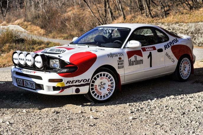 Lancia delta toyota celica | Replika nekdanje zmagovalne toyote celice, ki jo vozi Peter Brecelj s Predmeje.  | Foto Gregor Pavšič