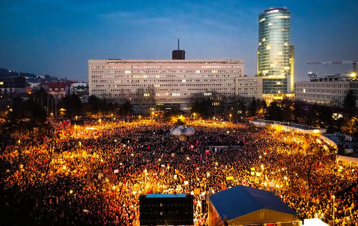 protesti na Slovaškem | Protesti na Slovaškem potekajo že več tednov v vse bolj napetem političnem ozračju. | Foto Guliverimage