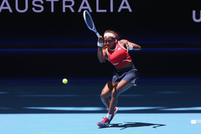 Coco Gauff | Coco Gauff je najprej v dveh nizih ugnala Mario Sakari, napredovanje ZDA pa priborila v mešanih parih s Christianom Harrisonom. | Foto Guliverimage