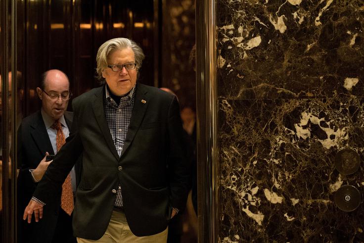 Ideolog v ozadju morebitne kitajsko-ameriške trgovinske vojne je nekdanji prvi mož spletnega medija Breitbart Steve Bannon. Ta je tako kot Trump zagovornik bolj protekcionistične politike. | Foto: Getty Images