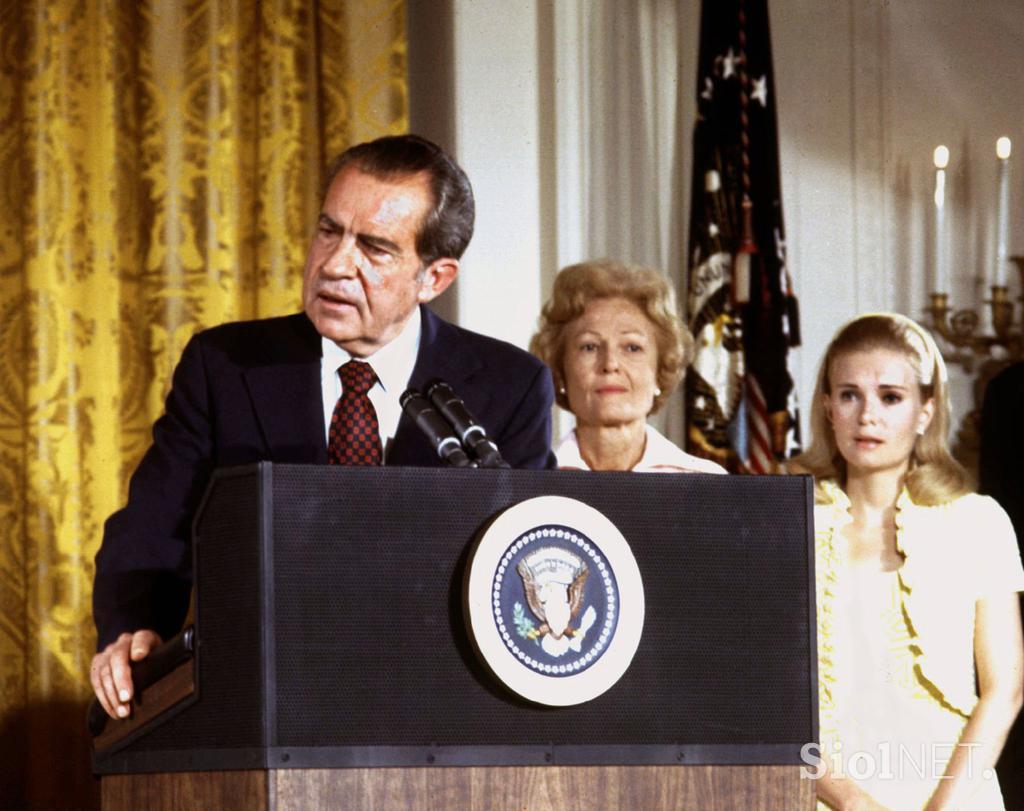 Richard Nixon, njegova žena Pat in hčerka Tricia