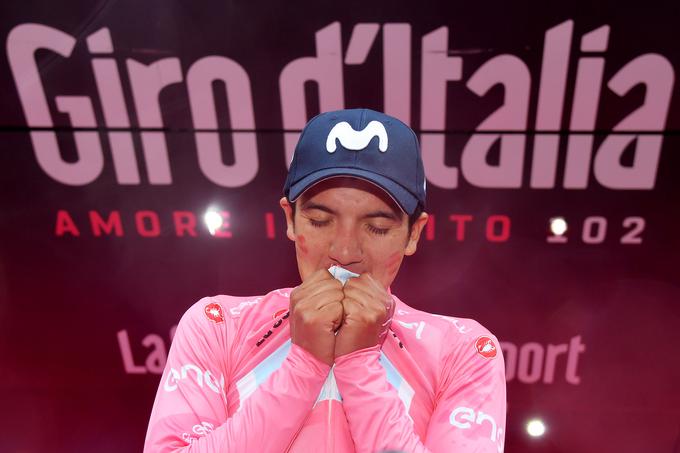 Richard Carapaz je prvi Ekvadorec, ki je oblekel rožnato majico. | Foto: Giro/LaPresse