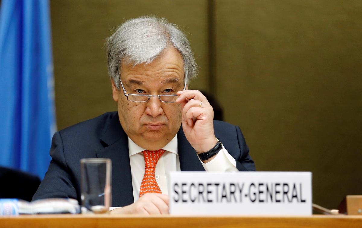 Antonio Guterres | "Danes je človeštvo le en nesporazum, en napačen izračun oddaljeno od jedrskega uničenja," je dejal Guterres. | Foto Reuters