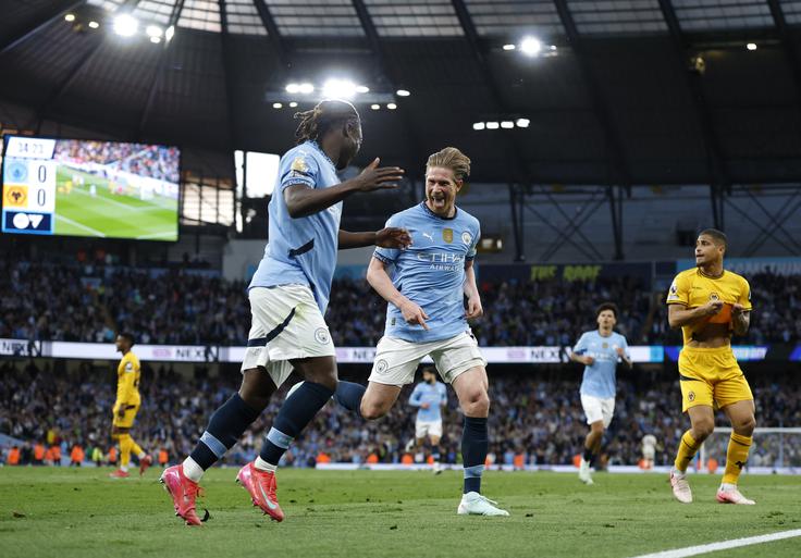 Kevin De Bruyne je zadel za minimalno zmago Manchestra Cityja. | Foto: Reuters
