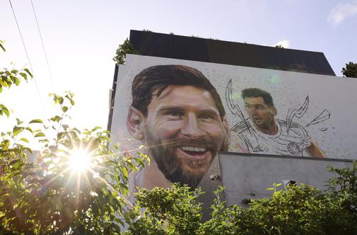 Messi na velikem muralu, pa tudi osebno v Miamiju