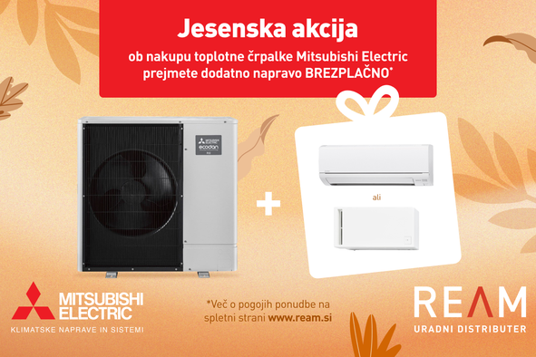 Ob nakupu toplotne črpalke prejmete klimatsko ali prezračevalno napravo brezplačno