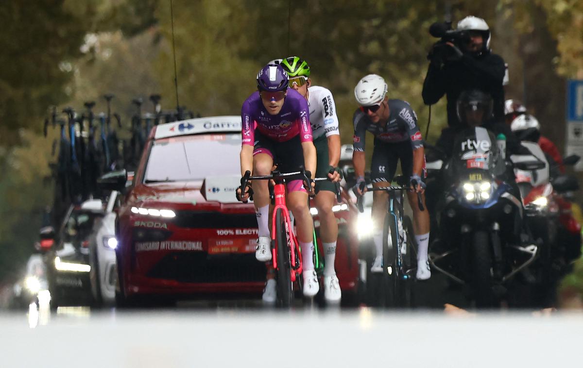 Gal Glivar v begu, Vuelta 2025 | Mladi Gal Glivar (desno) je danes bežal. | Foto Reuters