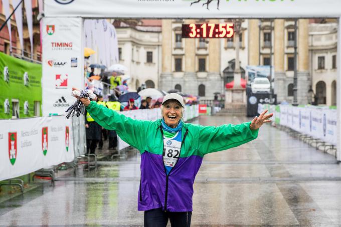 Najstarejša udeleženka ljubljanske tekaške prireditve Kazimira Lužnik šteje 84 pomladi. | Foto: Žiga Zupan/Sportida