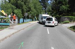 Prometna nesreča na Bledu: voznik zaspal za volanom