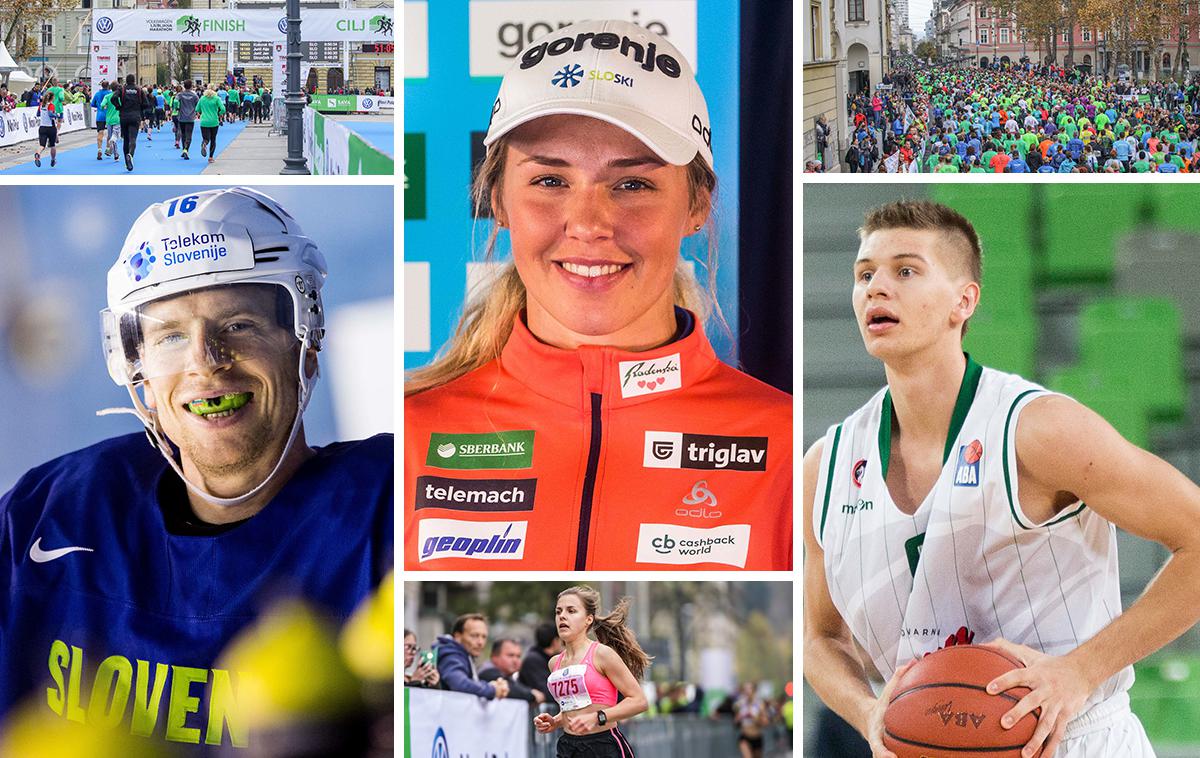 kolaž ljubljanski maraton | Besedo o teku imajo Aleš Mušič, Anamarija Lampič in Blaž Mesiček. | Foto Sportida